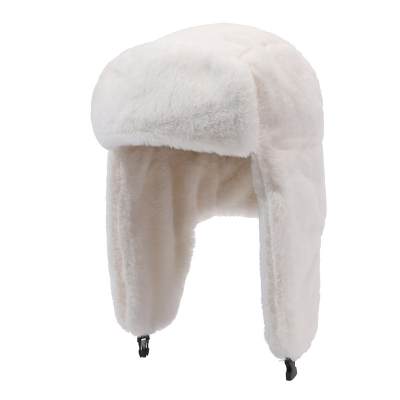 Winter Plush Ushanka Men's and Women's Korean Warm Imitation Rabbit Fur Beanie Hat Outdoor Riding Cold-Proof Northeast Thickened Cotton Hat