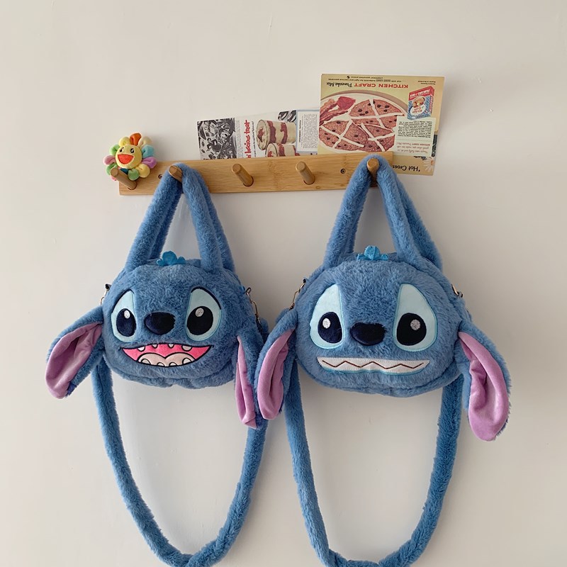 礼品卡通可爱史迪仔玩具包小熊斜挎韩版少女毛绒手提单肩包