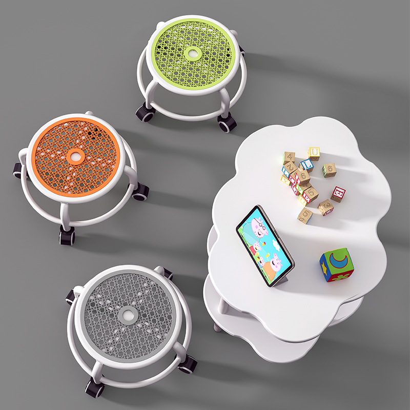 Plastic Pulley Low Stool Beauty Seam Universal Wheel Stool Baby Caring Fantastic Product Comfortable Not Occupying Space Bath Stool Bathroom Stool