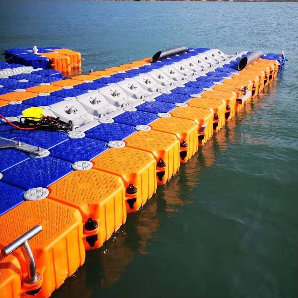 水上平台浮筒浮桥浮动码头 垂钓网箱养殖浮台摩托艇停靠游乐泊位