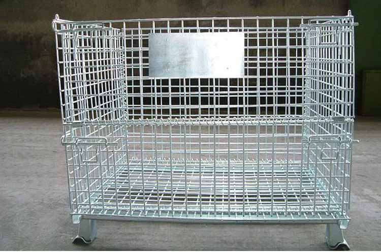 钢铁货架仓储笼物流台车铁框仓储笼车折叠式仓储笼架