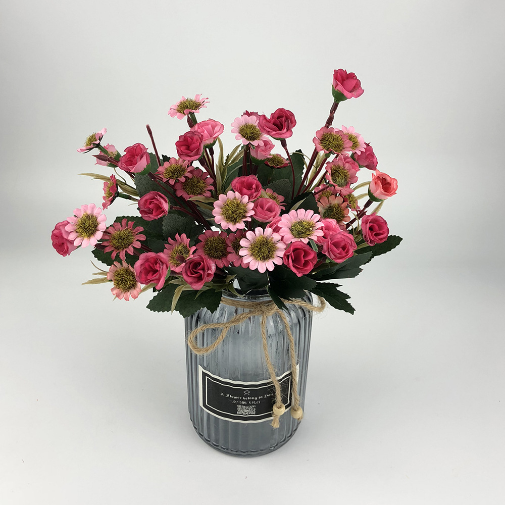 双子星花草仿真花塑料花艺婚礼吊顶插花配材舞台背景装饰假花