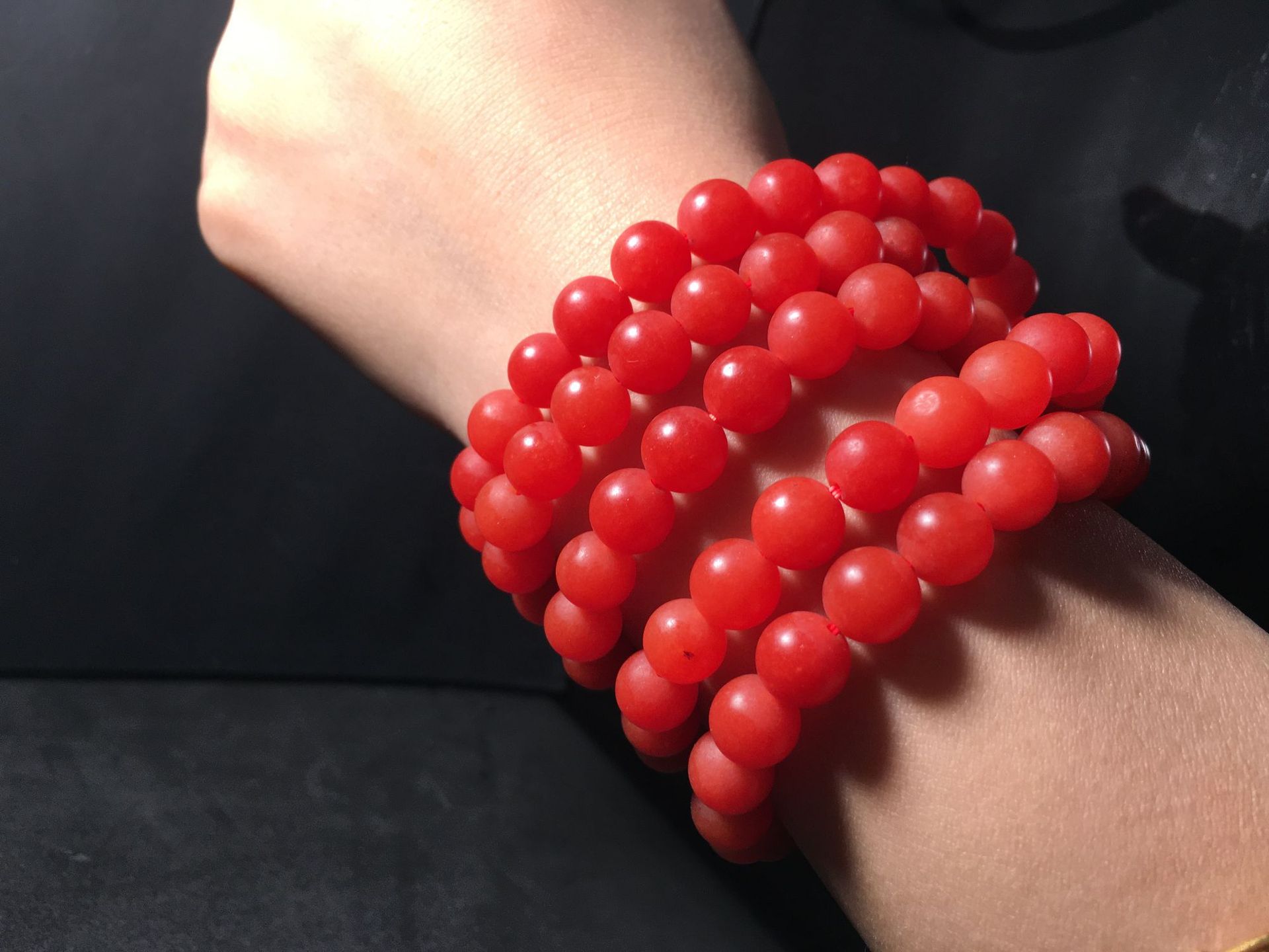 保山辣椒红南红佛珠毛衣链 可diy 两用可当项链手链批发直播供货