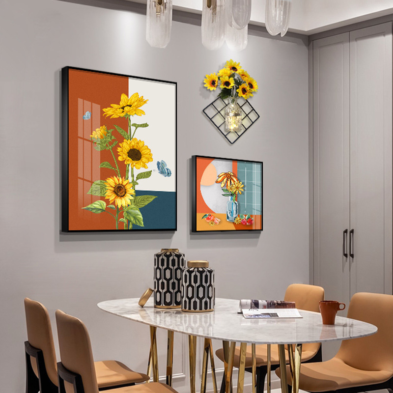餐厅装饰画餐桌背景墙挂画墙画歺厅餐厅墙面装饰饭厅创意轻奢壁画