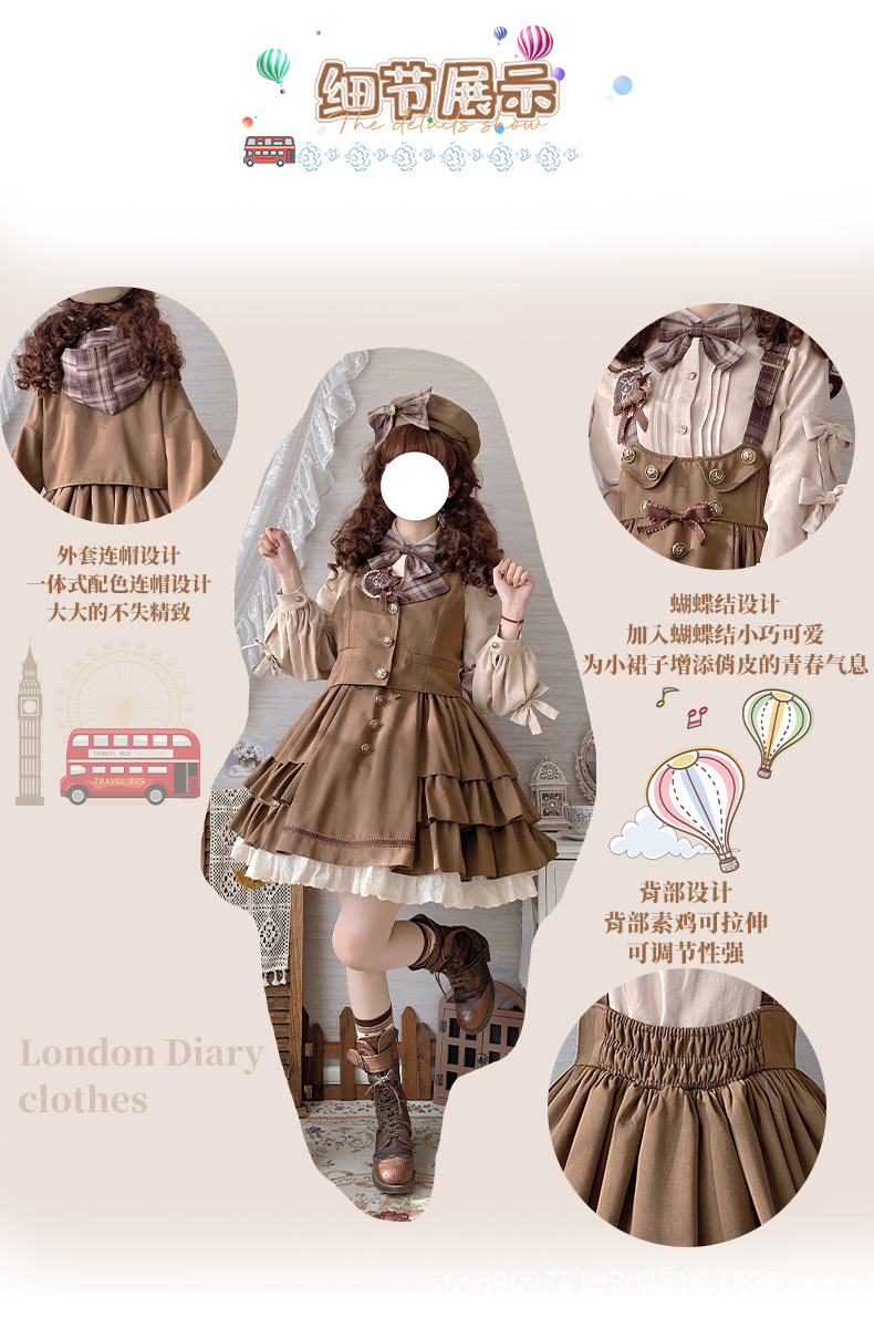 樱姬lolita原创设计正版伦敦日记洛丽塔日常lo裙长袖内搭连衣裙女