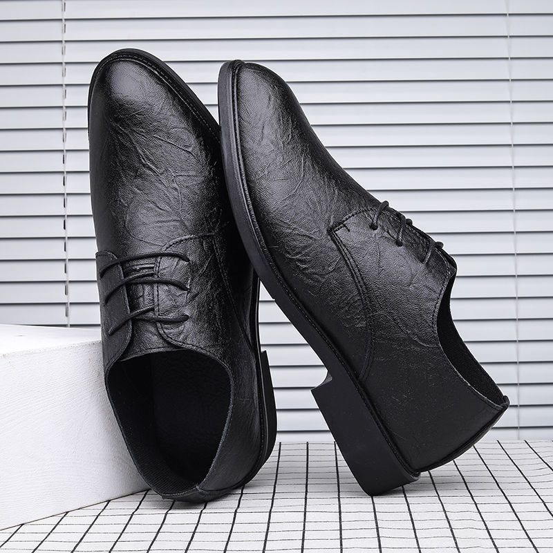 潮流商务正装男士皮鞋男鞋春秋夏季皮鞋青年韩版英伦黑色休闲鞋