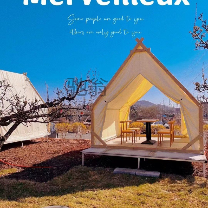 现做网红帐篷三角露台火锅烧烤星空餐饮防雨帐篷帐篷户外露营帐