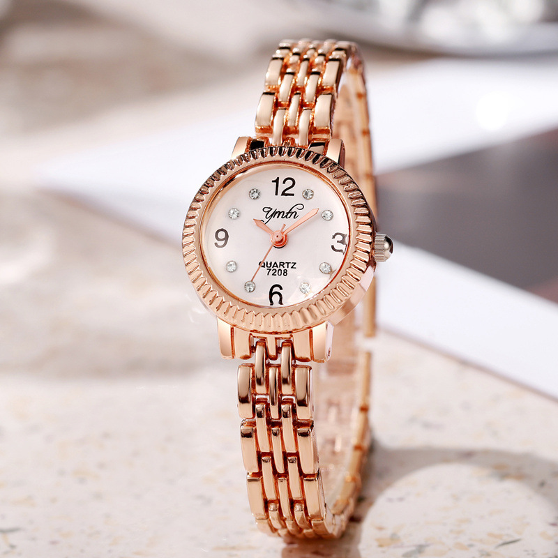 新品韩版女士手表女款圆形盘时尚钢带气质小众ins高级感学生跨境