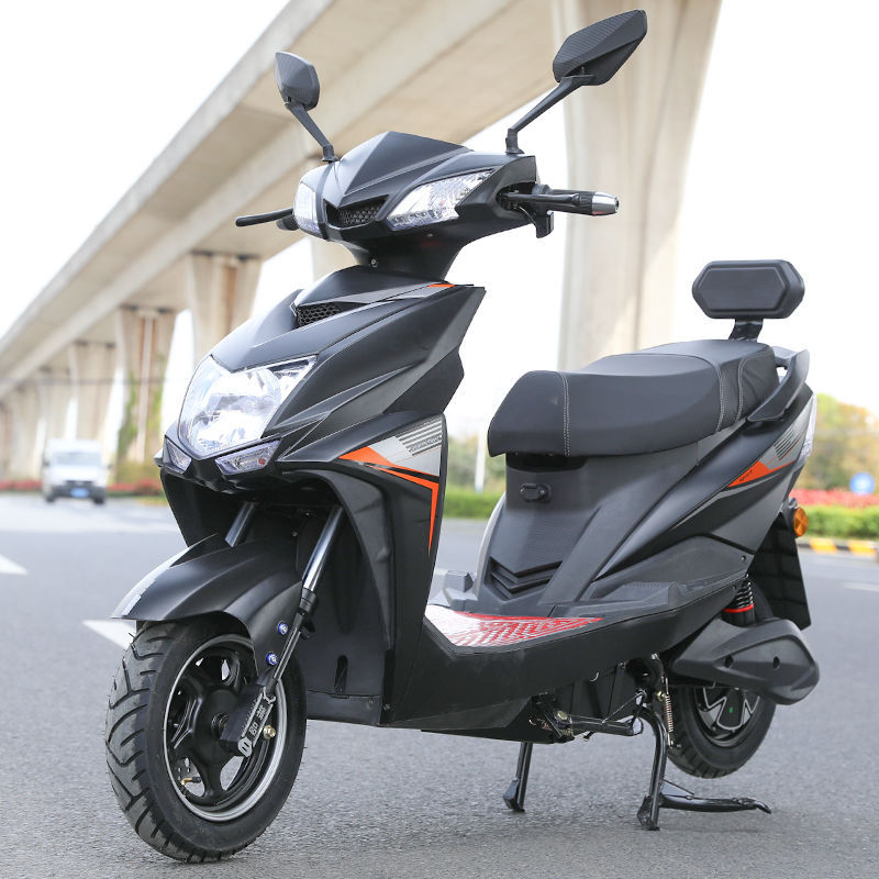 新款尚领电动车72v成人男女双人踏板60v电瓶车外卖长跑高速电摩