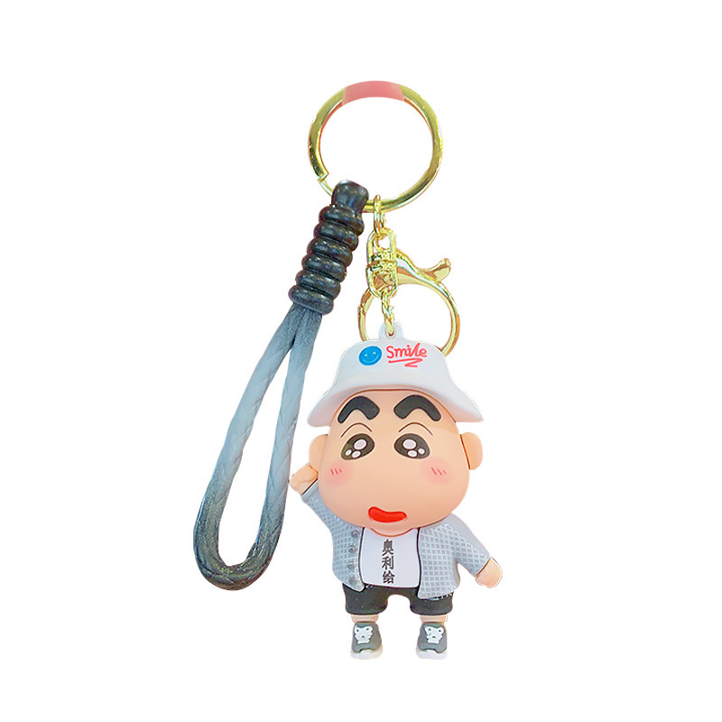 New Japanese Man Crayon Small New Keychain Cute Doll Schoolbag Pendant Vehicle Key Chain Accessories Wholesale of Small Articles