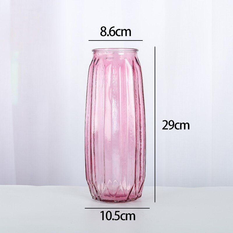 Nordic Lucky Bamboo Vase 30cm Vertical Edge Glass Vase Color Transparent Simple Glass Decorative Household Vases