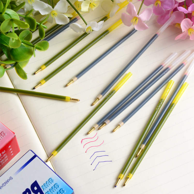 批发红色圆珠笔芯中性替芯油笔芯怀旧教师蓝圆珠笔芯上海321