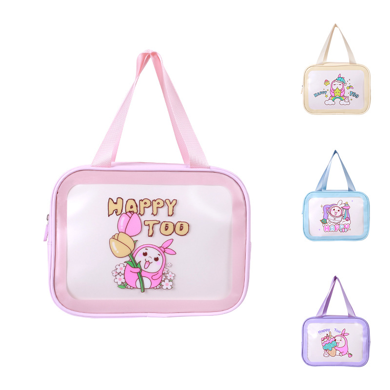 New Style Large Capacity Wash Bag Transparent Cartoon Cosmetic Bag Waterproof Cosmetic Bag Large Capacity High Sense