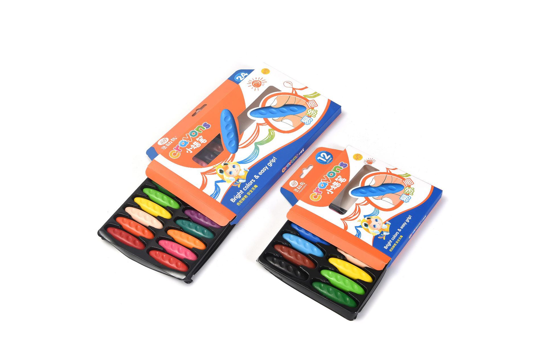 Smart Bird Hole Crayon Non-Dirty Hands Children's Fun Crayons 12 Colors 24 Colors