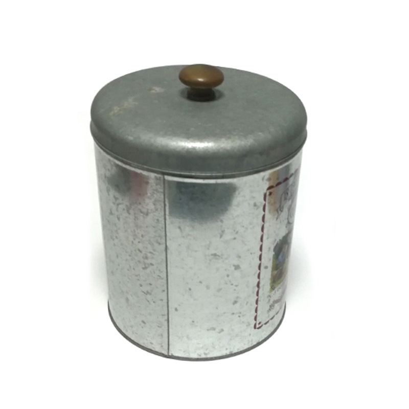 镀锌铁圆柱桶雪花酥饼干包装铁罐 带手柄圆桶形cookies包装铁桶