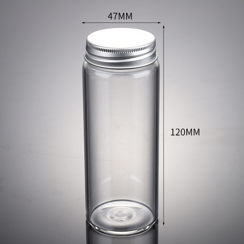 Multi-Specification High Borosilicate Controlled Screw Bottle Transparent Glass Sub-Bottle Candy Jar Flat Mouth Test Tube Factory Wholesale