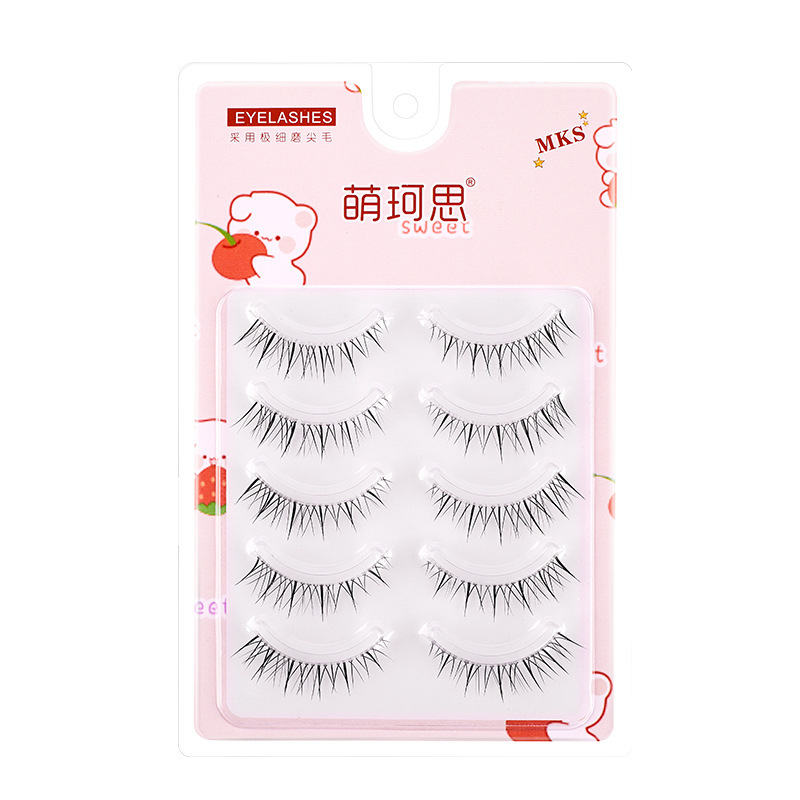 Cute Little Devil A08 False Eyelashes Ultra-Fine Sheer Root Three-Dimensional Natural Short Fairy Big Eye Eyelashes Wholesale