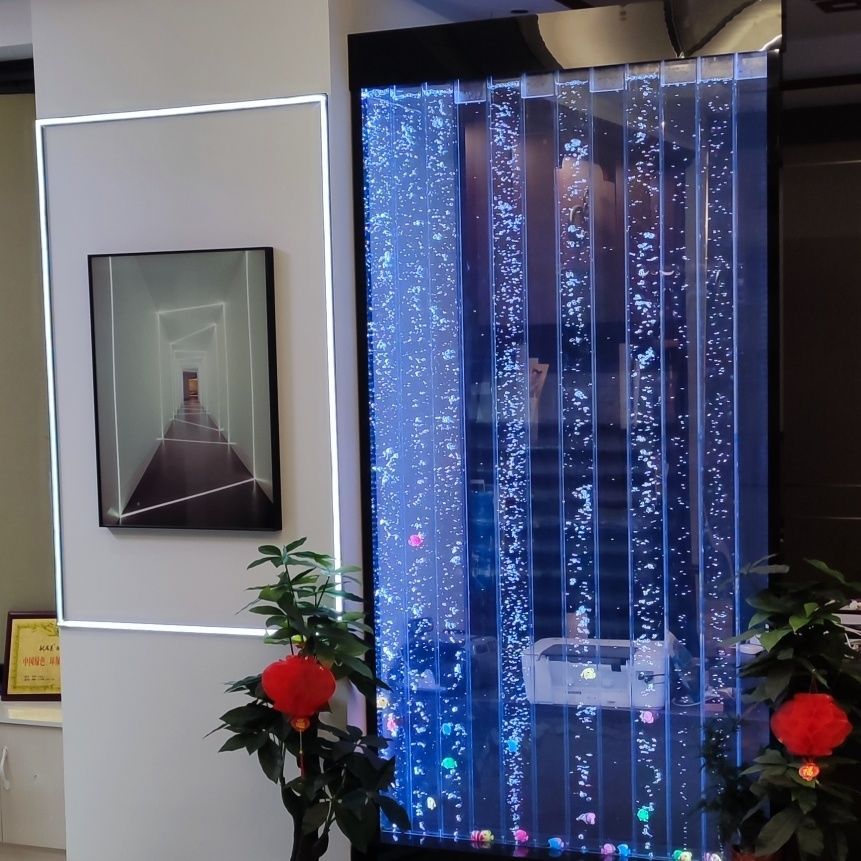 Water Curtain Partition Dining Room/Living Room Chinese Corridor Shoe Cabinet Bathroom Partition Wall Led Multi-Color Dimming Make a Fortune as Endless as Flowing Water