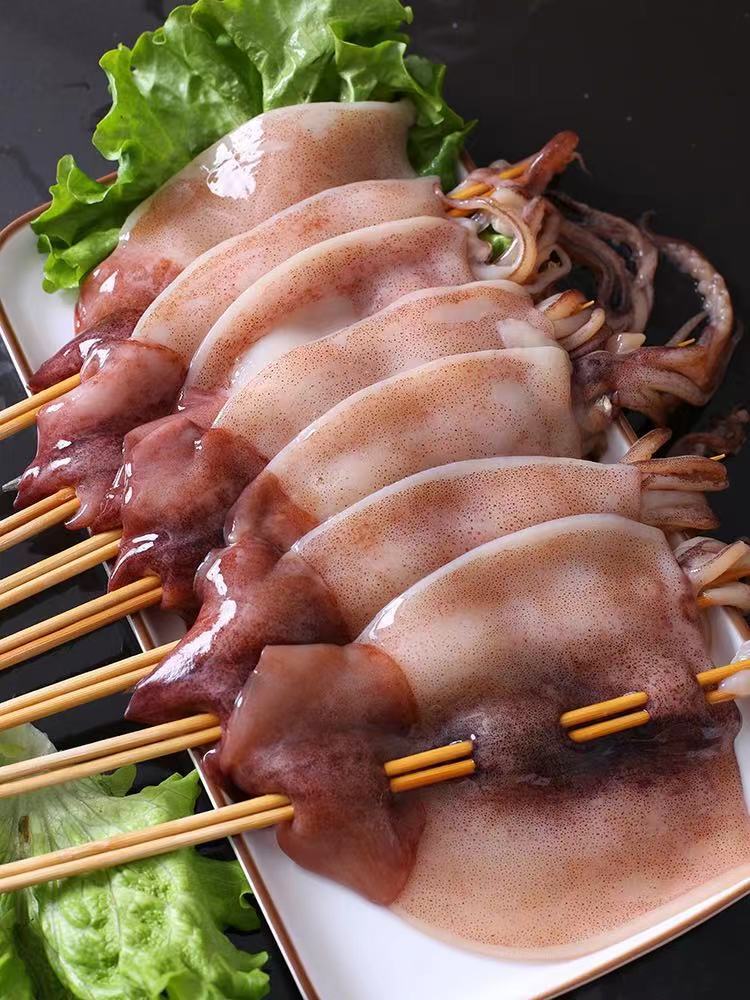 铁板鱿鱼串 半支整支串商用半成品烧烤油炸新鲜冷冻水产 工厂直营