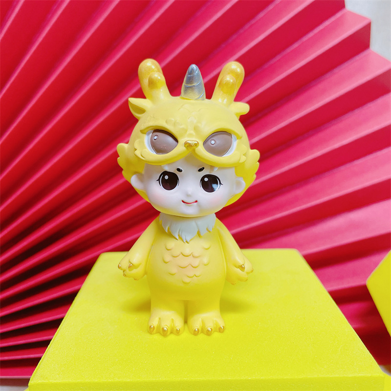 五行瑞兽盲盒麒麟朱雀可爱玩偶手办国潮上古神兽家居摆件圣诞礼物