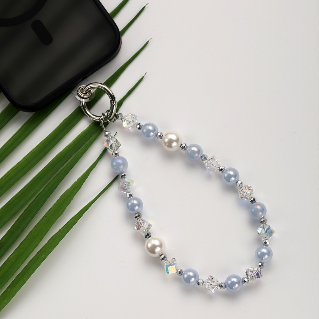 新款小清新水晶手机挂饰 精美施家珍珠包包挂坠 汽车