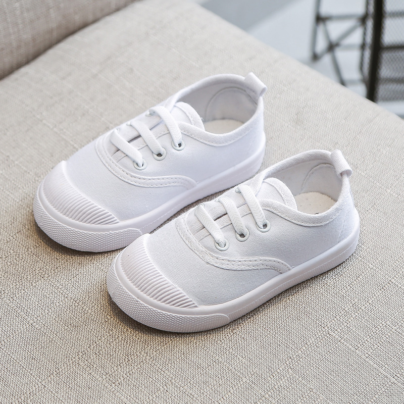 Children's Shoes Children's Canvas Shoes Girls' White Shoes Campus Soft Bottom Indoor Shoes Boys Kindergarten 2022 Spring and Autumn New