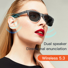 跨境F06 F07 F08智能蓝牙眼镜骨传导黑科技户外运动通话太阳眼镜
