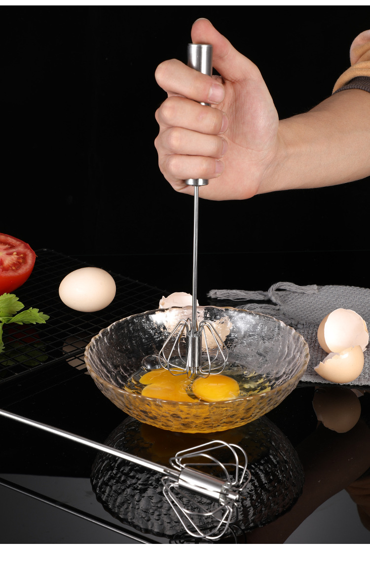 不锈钢半自动打蛋器多功能旋转打蛋器搅奶油打发器家用迷你搅拌器