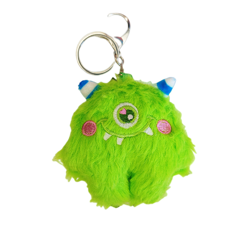 Cross-Border Internet Celebrity Ins Big-Eye Monster Stupid Keychain One-Eye Beast Plush Pendant Luo Xiaomin Same Style Handbag Pendant