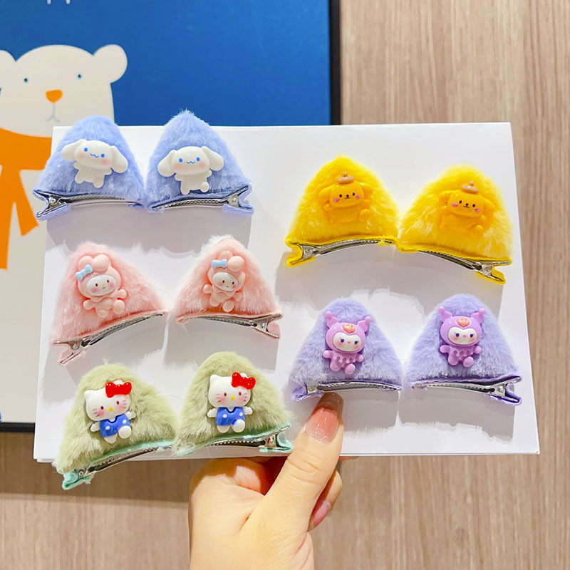 new children do not hurt hair accessories baby plush stereo cat ear barrettes girl hanfu cute side a pair of hairclips