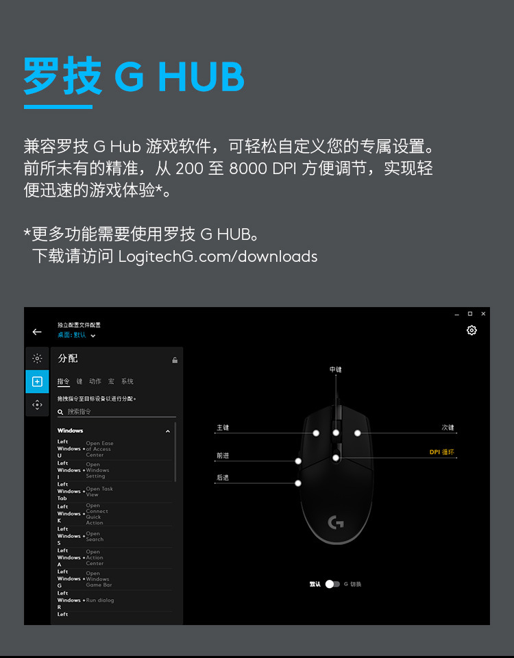 罗技新版g102二代 有线rgb电竞游戏鼠标 背光编程笔记本台式usb