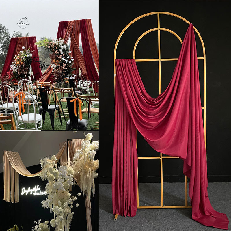 2021新款婚庆舞台装饰背景布幔婚礼舞台吊顶布幔装饰纱幔雪纺布幔