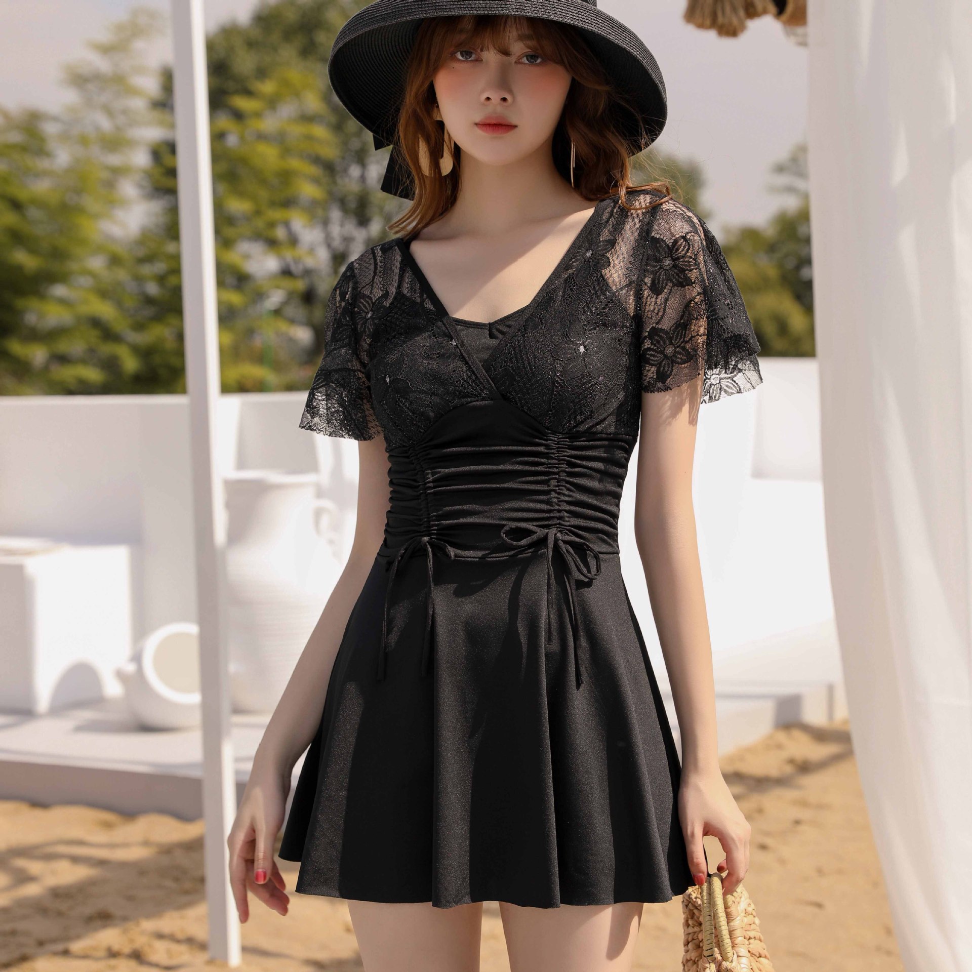 泳衣女新款连体泳衣女款显瘦保守游泳衣夏季韩版性感沙滩泳装批发