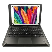 平板电脑通用无线蓝牙键盘皮套保护壳带触摸板适用ipad华为三星