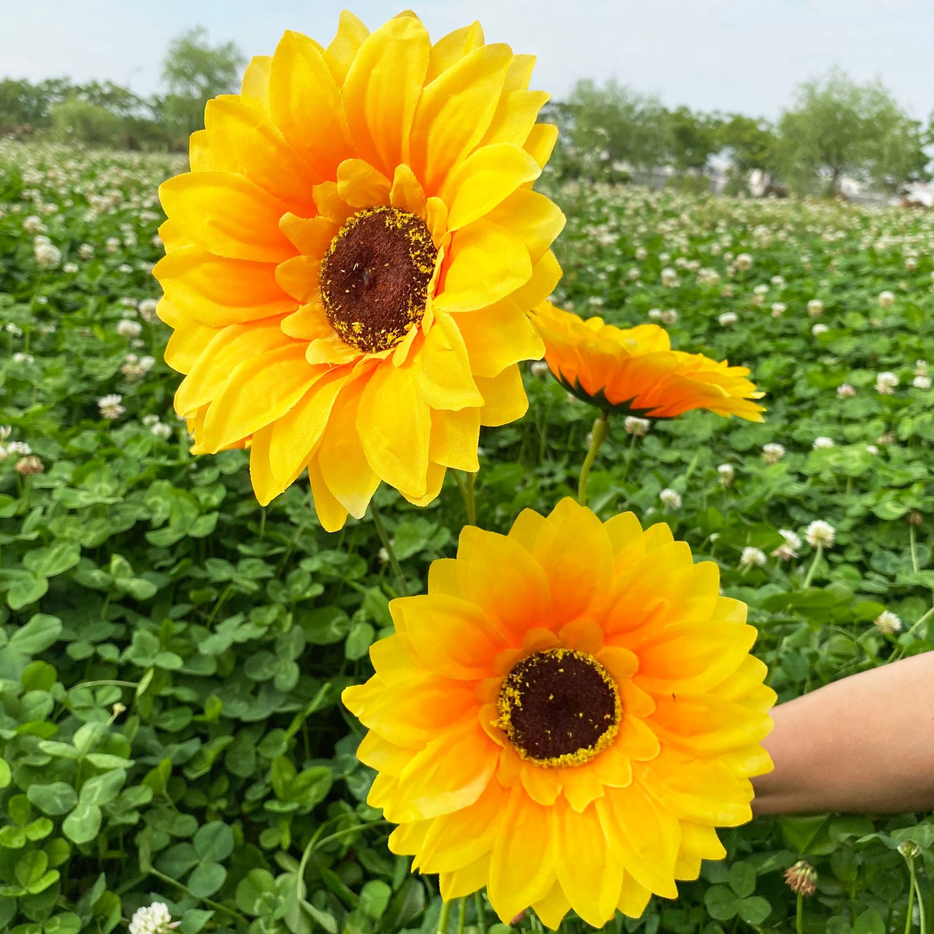 单支向日葵仿真向日葵 单支太阳花假花摄影道具婚庆户外软装绢花