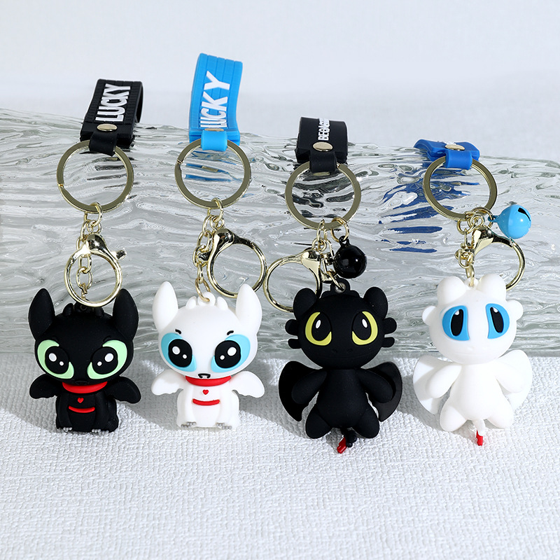 Cartoon Japanese Funny Little Flying Dragon Silicone Doll Keychain Pendant Cute Couple Bags Car Pendant Gift