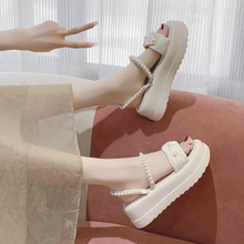 珍珠凉鞋女外穿2023年夏季新款韩版仙女风两穿时尚厚底外贸凉拖鞋