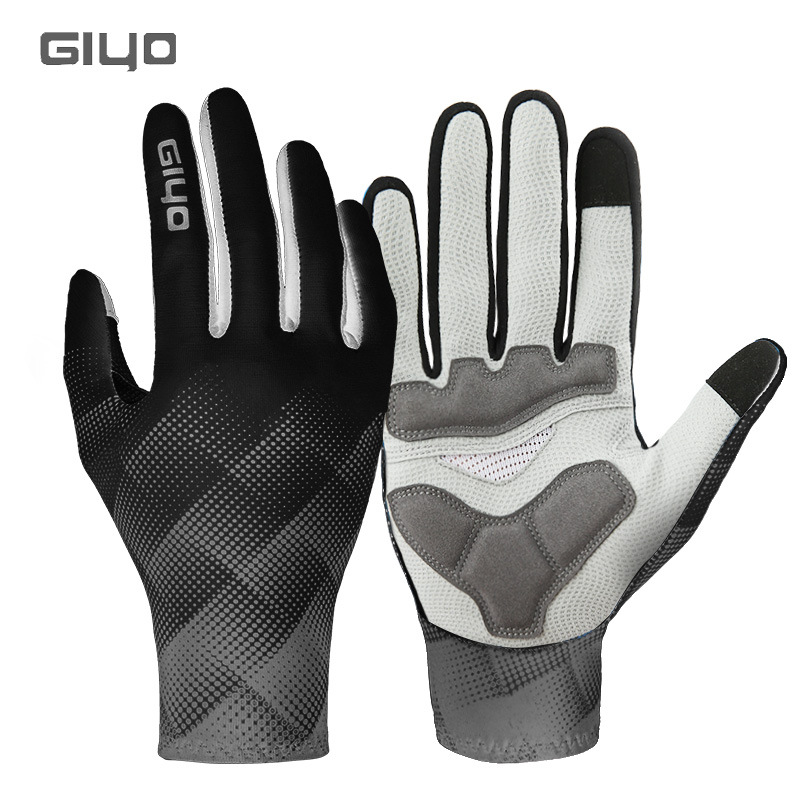 Giyo Fleece-Lined Cycling Full Finger Gloves Bicycle Mountain Highway Bicycle Long Finger Men and Women Spring, Autumn and Winter Touch Screen