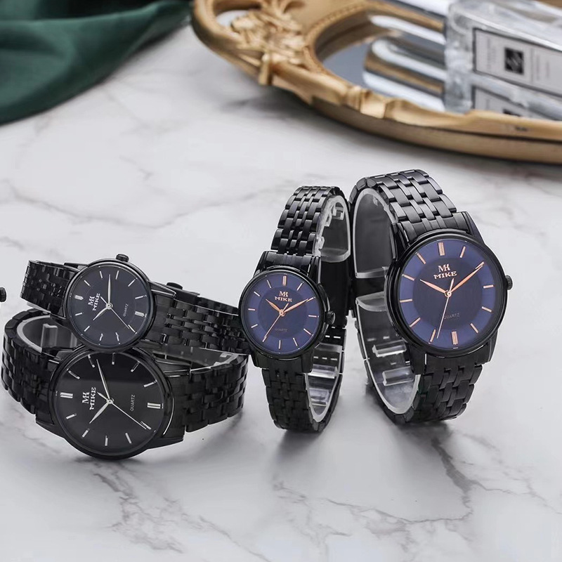 mike男士女士钢带手表时尚简约情侣对表mk米可防水石英表批发8358