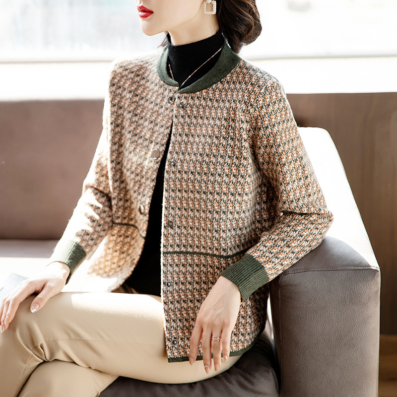 Middle-Aged Mother's Clothing Autumn Clothing Coat Western Style Top 50-Year-Old Middle-Aged and Elderly Women's Clothing Spring and Autumn 2023 New Noble