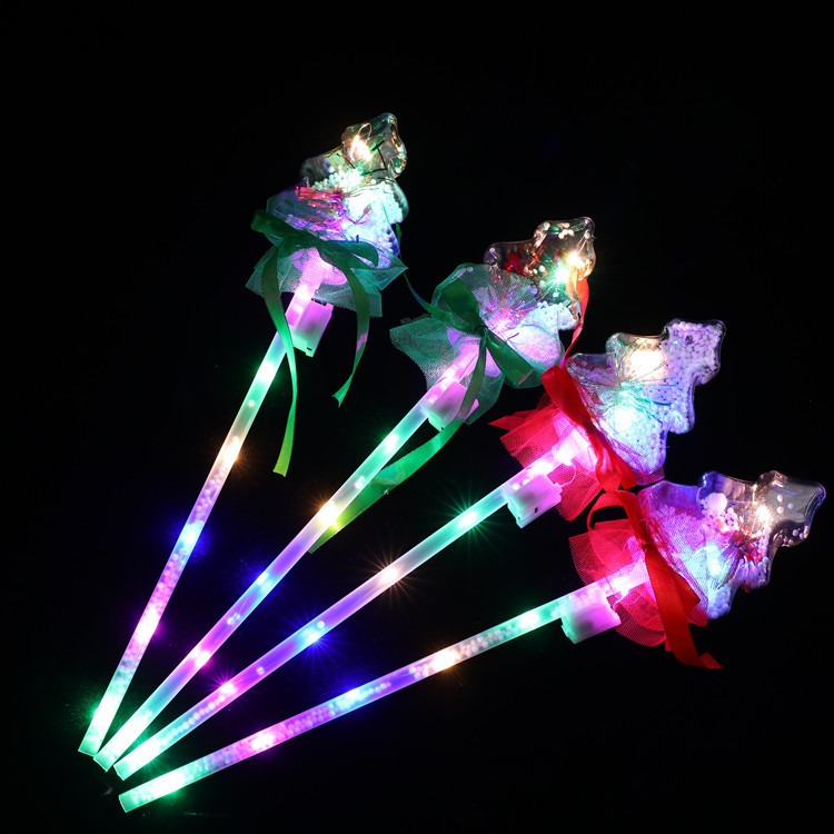 Children's Bounce Ball Glow Stick Star Sky Ball Magic Wand Fairy Glow Stick Stall Toy Push Activity Small Gift