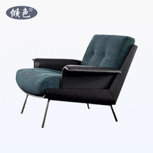 单人沙发椅懒人轻奢小户型现代简约北欧实木卧室客厅布艺艺术躺椅