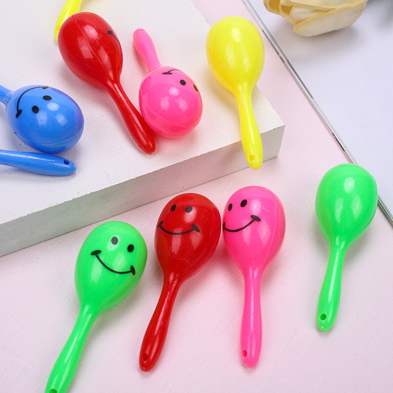 Cartoon Smiley Face Colorful Mini Sand Hammer Small Toy Party Cheer Musical Instrument Creative Toy Gift
