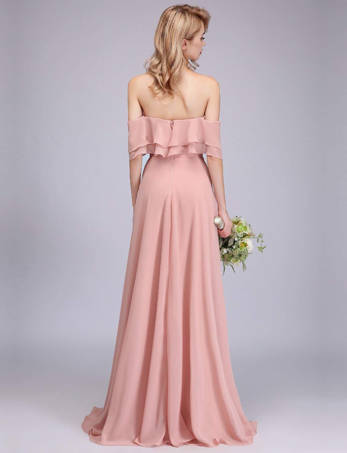 2021新款伴娘服性感无肩带抹胸荷叶边长款礼服宴会主持人晚礼服女