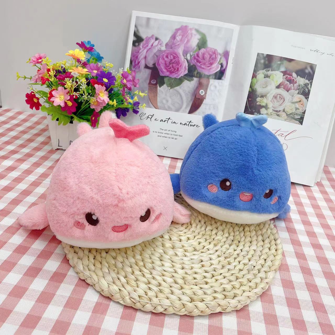 Japanese Cartoon Small Ornaments Plush Whale Toy Cute Birthday Gift Prize Claw Factory Wholesale