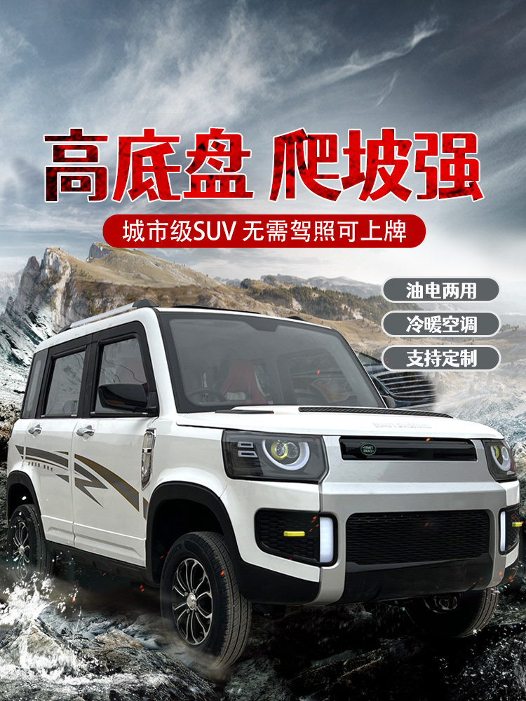 四轮电动车新能源家用老头乐小型低速女士代步油电两用成人汽车款