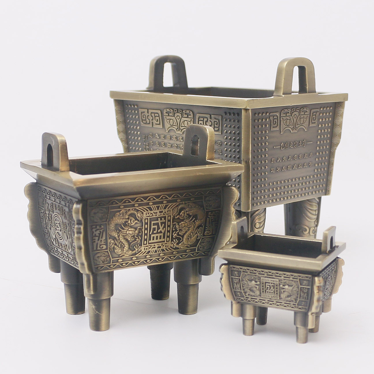 香炉鼎家用室内供奉烧香炉 中式传统线香熏香炉仿古铜合金焚香炉