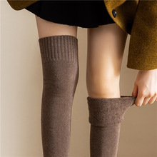冬款毛圈过膝袜女秋冬季加绒加厚保暖长筒袜子冬天护膝大腿高筒袜