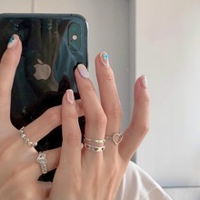 韩版925纯银戒指爱心系列镂空皮带ins冷淡风小众设计网红食指戒女
