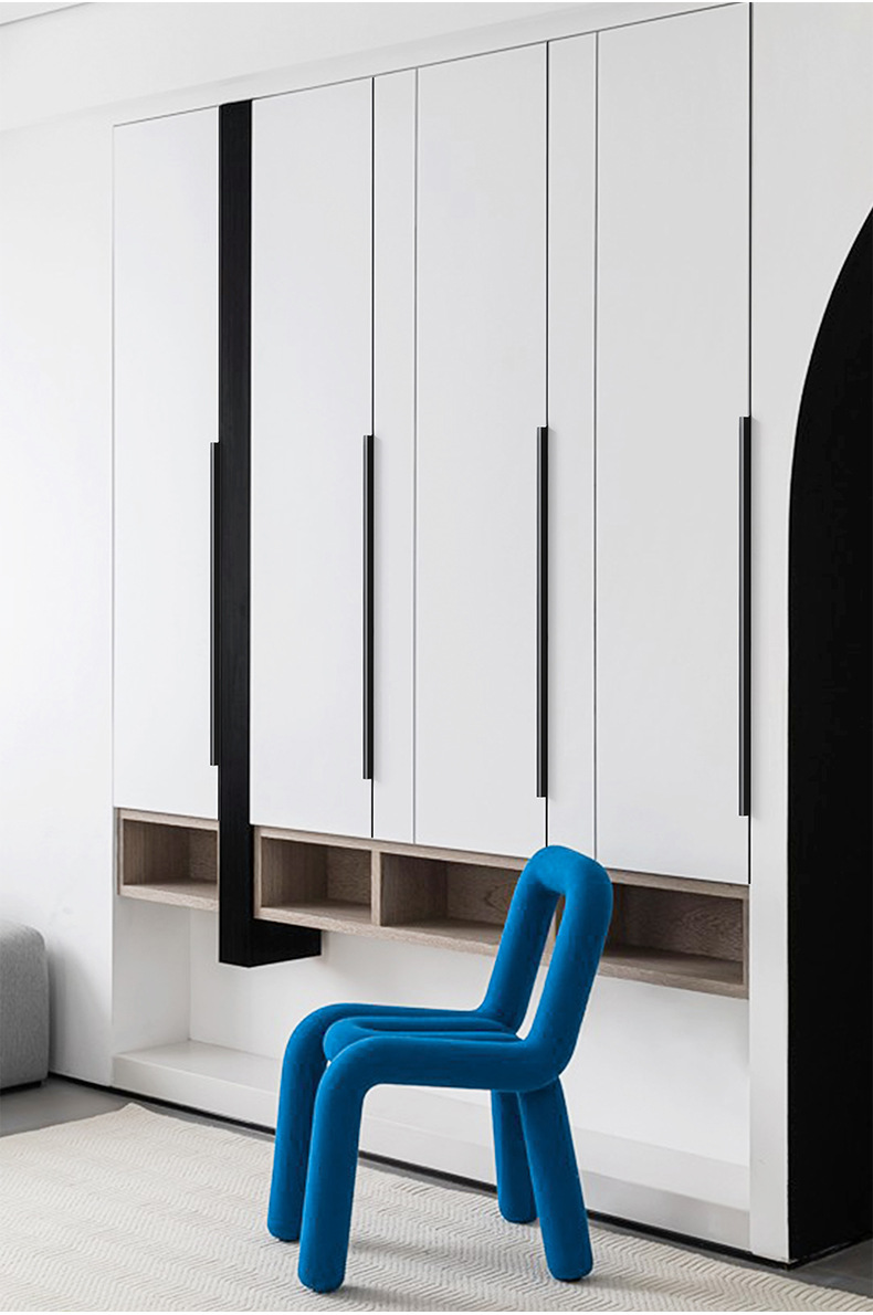 定制拇指拉手加长极简约轻奢通顶衣柜抽屉把手隐形柜门黑色拉手